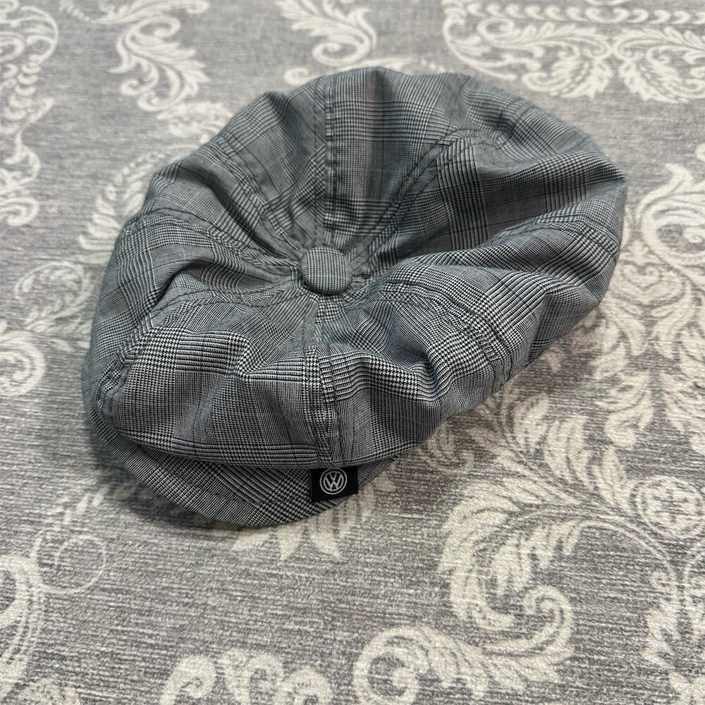 Volkswagen DriverGear Men's Gray Plaid Newsboy Cabbie Ivy Cap Hat One Size
